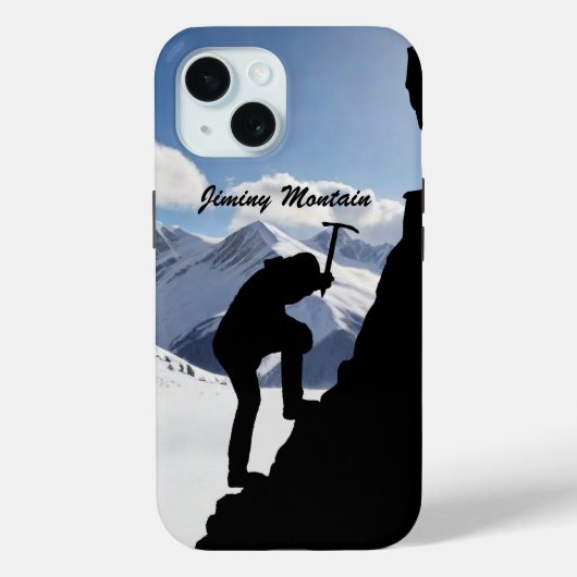 Bergsteigen mit Kletterersilhouette und Bergen Case-Mate iPhone Hülle (Rückseite)