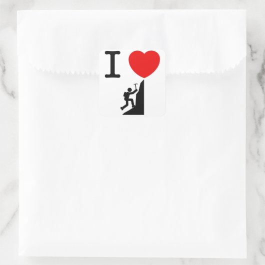 Bergsteigen Quadratischer Aufkleber (Tasche)