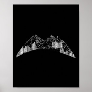 Bergsteigen Wandern Naturliebhaber Camping-Shirt Poster