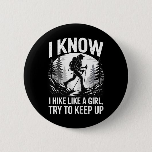 Bergsteigen Wandern und Camping, ich wandere gern Button (Vorderseite)