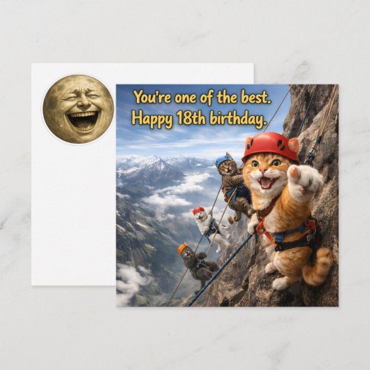 Bergsteigende Katzen zum 18. Geburtstag  (Vorne/Hinten)