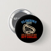 Bergsteigender Junge klettert Wand Bouldering Fels Button (Vorne & Hinten)