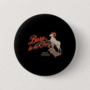 Bergsteigendes Dickhornschaf, Vintage-Outdoors Button