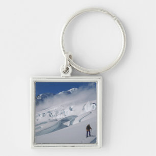 Bergsteiger auf dem Tasman-Gletscher in Mount Schlüsselanhänger