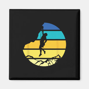 Bergsteiger Boulder Sport Hobby Retro Fels C Magnet