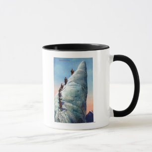 Bergsteiger, die versuchen, aufzusteigen ein Serac Tasse