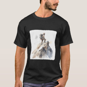 Bergsteiger erreicht Gipfel Bergsteigen Bis T-Shirt