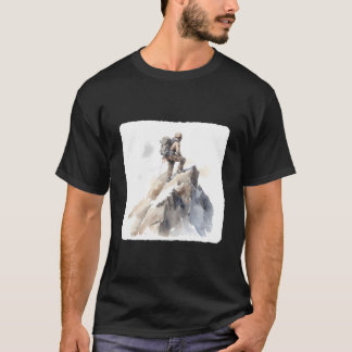Bergsteiger erreicht Gipfel Bergsteigen Bis T-Shirt