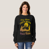 Bergsteiger Himmel über Erde unten Frieden innen Sweatshirt (Vorne ganz)
