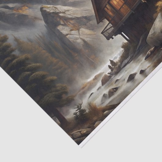 Bergsteiger-Hüttendekoupage Seidenpapier (Ausschnitt)