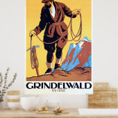 Bergsteiger in Grindelwald, Schweiz Poster (Küche)