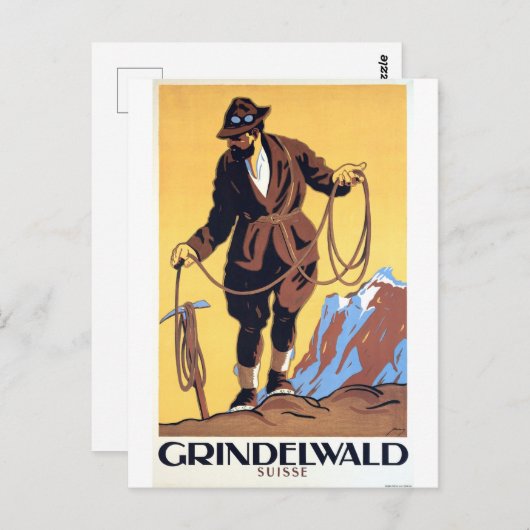Bergsteiger in Grindelwald, Schweiz Postkarte (Vorne/Hinten)