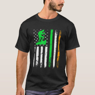 Bergsteiger Liebhaber Irisch Amerikanische Flagge  T-Shirt