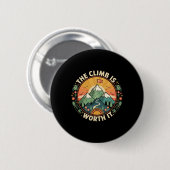 Bergsteiger-Motivations-Inspirationskunst Button (Vorne & Hinten)