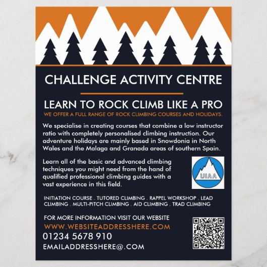 Bergsteiger, Wandern und Klettern, Abenteuer Flyer (Vorne)