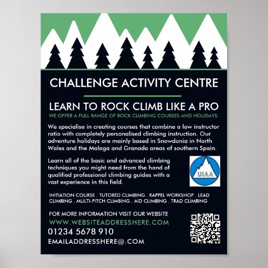 Bergsteiger, Wandern und Klettern, Abenteuer Poster (Vorne)