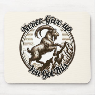 Bergsteiger-Ziege Steinbock Gib niemals auf Mousepad