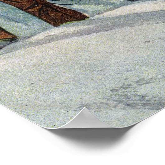 Bergsteiger zu Fuß des Sperry Glacier Poster (Ecke)