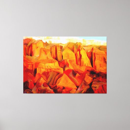 Bergszene bei Sonnenuntergang Leinwanddruck (Vorderseite)