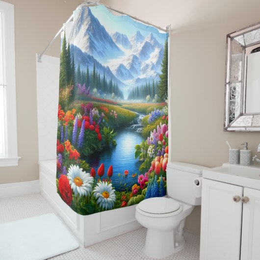 Bergszene Duschvorhang (Beispiel)