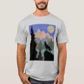 Bergszene Howling Wolf T-Shirt (Vorderseite)