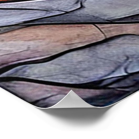 Bergszene mit See und Bäumen Poster (Ecke)