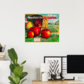 Bergtal Apple LabelHamilton, MT Poster (Heimbüro)