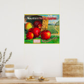 Bergtal Apple LabelHamilton, MT Poster (Küche)