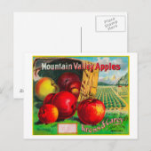 Bergtal Apple LabelHamilton, MT Postkarte (Vorne/Hinten)