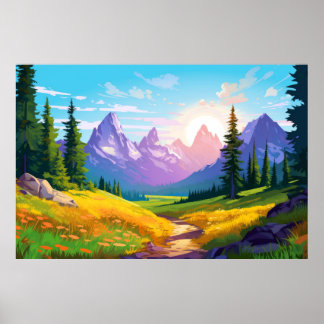 Bergtal Landschaft Landschaft Landschaft Landschaf Poster