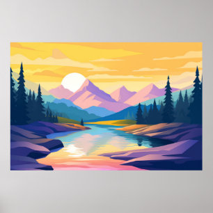 Bergtal Landschaft Natur Poster