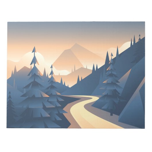 Bergtal Landschaft Notizblock (Vorderseite)