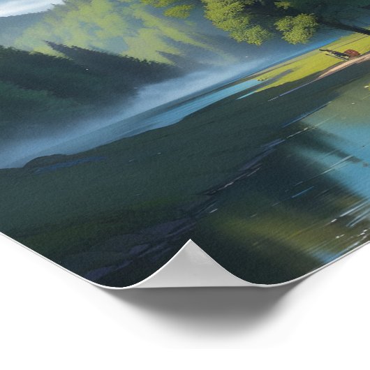 Bergtal Landschaft Poster (Ecke)