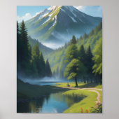 Bergtal Landschaft Poster (Vorne)