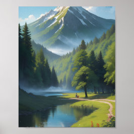 Bergtal Landschaft Poster