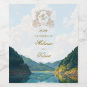 Bergtalblick Hochzeitsweinetikett Weinetikett (Einzelnes Label)