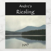 Bergteich Weißes Weinetikett (Einzelnes Label)