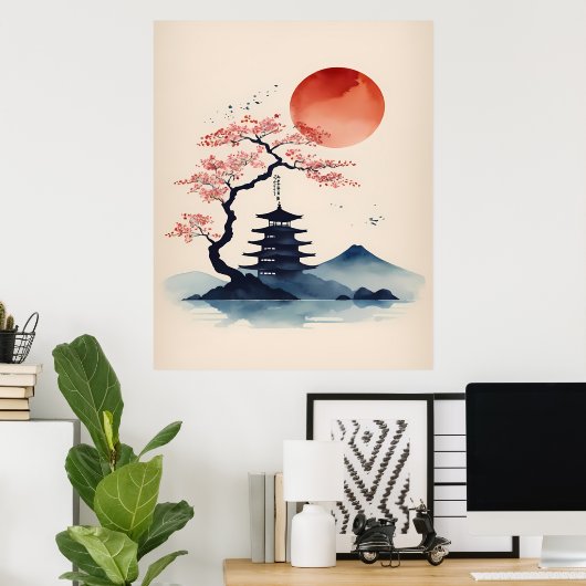 Bergtempel Poster (Heimbüro)