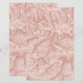Bergtopografische Karte auf Papier (Vorne/Hinten)