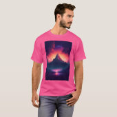 Bergträumlandschaft Synthwave Ruhe in der Natur T-Shirt (Vorne ganz)