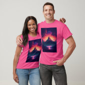 Bergträumlandschaft Synthwave Ruhe in der Natur T-Shirt (Unisex)