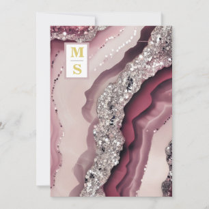 *~ Bergundy Maroon QR AR66 Agate UAWG Wedding Einladung