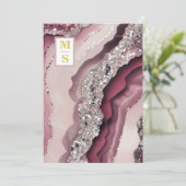 *~ Bergundy Maroon QR AR66 Agate UAWG Wedding Einladung (Stehend Vorderseite)