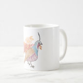 Bergwachtel-Blumen-Vogel-Kunst Kaffeetasse (VorderseiteRechts)