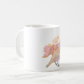Bergwachtel-Blumen-Vogel-Kunst Kaffeetasse (Vorderseite Links)