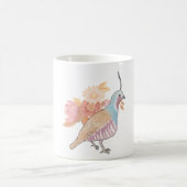Bergwachtel-Blumen-Vogel-Kunst Kaffeetasse (Mittel)