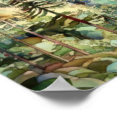 Bergwald Aquarellbilder Kunst Poster (Ecke)