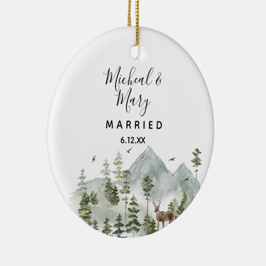 Bergwald Bäume Hochzeit Ornament Geschenk (Rechts)