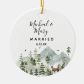 Bergwald Bäume Hochzeit Ornament Geschenk (Vorne)