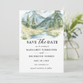 Bergwald Boho Rustikale Hochzeit - Save The Date Einladung (Stehend Vorderseite)